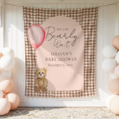 Bearly Wait Teddy Bear Girl Baby Shower Backdrop Wandkleed