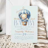Bearly Wait Teddy Bear Hete Luchtballon Blauw Kaart