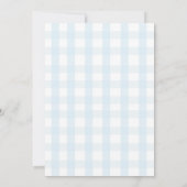 Bearly Wait Teddy Bow Blauwe Gingham Baby Shower Kaart (Achterkant)