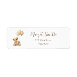 Bearly Wait Teddybeer Baby Shower Retouradres Etiket