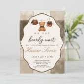 Bearly Wait Teddybeer Babyshower Kaart (Staand voorkant)