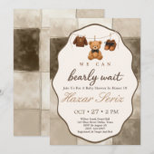 Bearly Wait Teddybeer Babyshower Kaart (Voorkant / Achterkant)