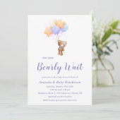 Bearly Wait Teddybeer Babyshower Kaart (Staand voorkant)