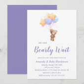 Bearly Wait Teddybeer Babyshower Kaart (Voorkant / Achterkant)