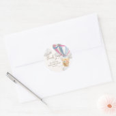 Bearly Wait Teddybeer Bedankt Tweeling Baby Shower Ronde Sticker (Envelop)