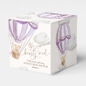 Bearly Wait Teddybeer Heet Luchtballon Baby Shower Bedankdoosjes (Voorkant Zijde)