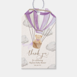 Bearly Wait Teddybeer Lila Bedankt Baby Shower Cadeaulabel