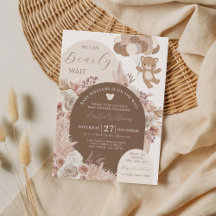 Bearly Wait Teddybeer Neutrale Boho Baby Shower