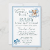 Bearly Wait - Teddybeer op een wolk Baby shower Kaart (Voorkant)