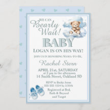 Bearly Wait - Teddybeer op een wolk Baby shower
