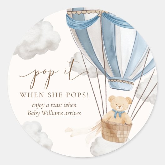 Bearly Wait Teddybeer Pop Het Als Ze Knalt Ronde Sticker (Voorkant)