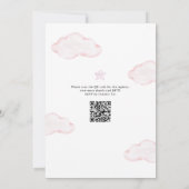 Bearly Wait Teddybeer Roze QR Code Baby Shower Kaart (Achterkant)