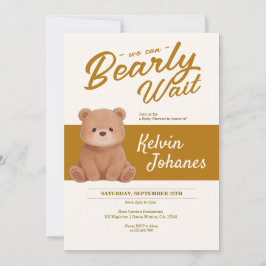 Bearly Wait Teddybeer Uitgeklede Baby Shower Kaart