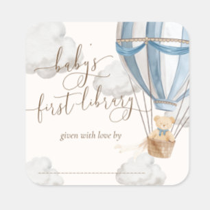 Bearly Wait Teddybeer voor het bibliotheekboekplaa Vierkante Sticker