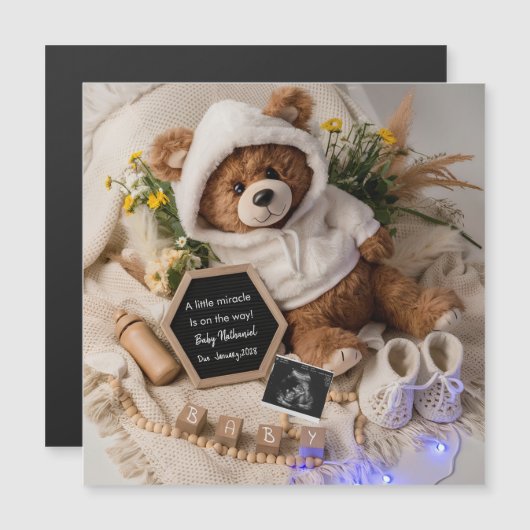 Bearly Wait Teddybeer zwangerschapsaankondiging ka (Voorkant / Achterkant)