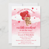 Bearly Wait Valentijns Baby Shower Uitnodiging (Voorkant)