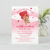 Bearly Wait Valentijns Baby Shower Uitnodiging (Staand voorkant)