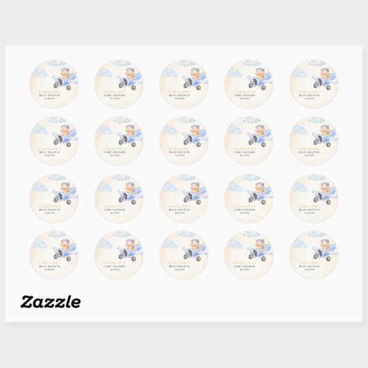 Bearly Wait Vliegende Beer en Wolken Ronde Sticker (Vel)