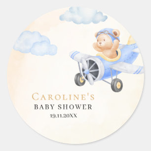 Bearly Wait Vliegende Beer en Wolken Ronde Sticker