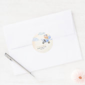 Bearly Wait Vliegende Beer en Wolken Ronde Sticker (Envelop)