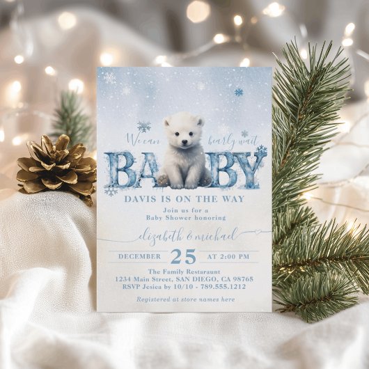 Bearly Wait Winter Moderne Babyborrel Kaart