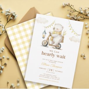 Bearly Wait Wit Beer Genderneutraal Baby shower Kaart