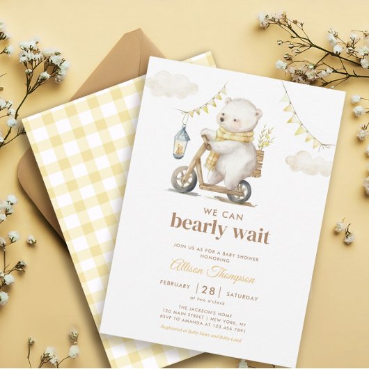 Bearly Wait Wit Beer Genderneutraal Baby shower Kaart