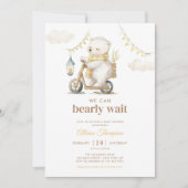 Bearly Wait Wit Beer Genderneutraal Baby shower Kaart (Voorkant)