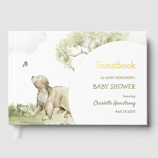 Bearly Wait Woodland Baby shower Gastenboek (Voorkant)