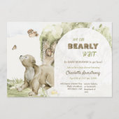 Bearly Wait Woodland Bear Baby Shower Kaart (Voorkant)