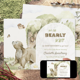 Bearly Wait Woodland Bear Baby Shower Kaart