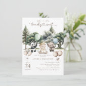 Bearly Wait Woodland Beer Baby shower Kaart (Staand voorkant)