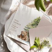 Bearly Wait Woodland Teddy Bear Baby shower Kaart
