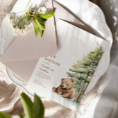 Bearly Wait Woodland Teddy Bear Baby shower Kaart