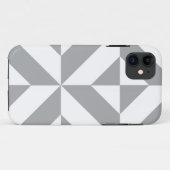 Bearm grijs geometrisch decomgrenzingspatroon Case-Mate iPhone case (Achterkant (horizontaal))