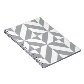 Bearm grijs geometrisch decomgrenzingspatroon notitieboek (Rechterzijde)
