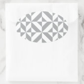 Bearm grijs geometrisch decomgrenzingspatroon ovale sticker (Tas)