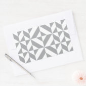 Bearm grijs geometrisch decomgrenzingspatroon rechthoekige sticker (Envelop)