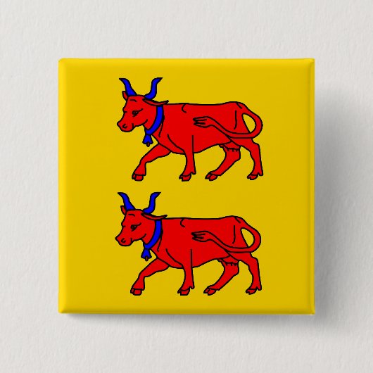 Bearn, Franse vlag Vierkante Button 5,1 Cm (Voorkant)