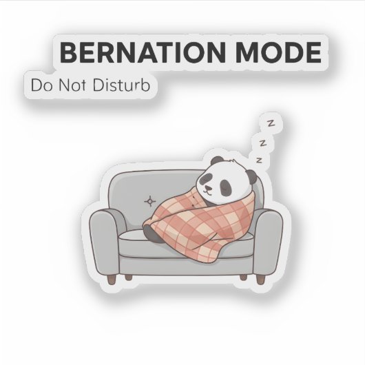 Bearnation Mode Panda Sticker – Lazy Vibes (Voorkant)
