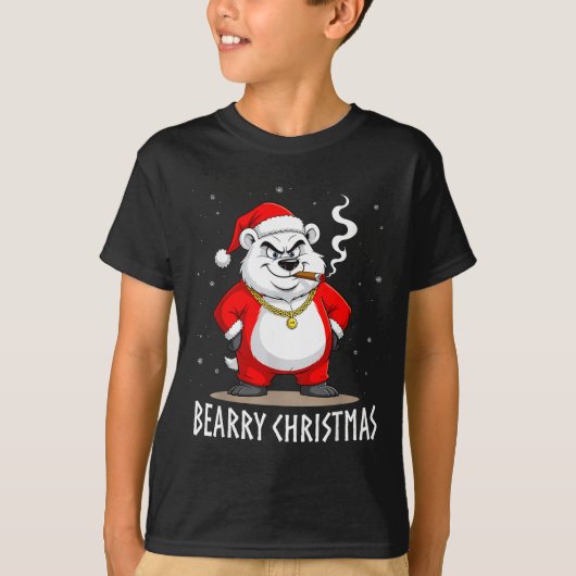 Bearry Christmas Santa Vibe – Bold Holiday  T-shirt (Voorkant)