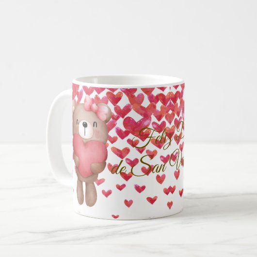 Bears and heart, coffee mug, Valentine's gift Koffiemok (Voorkant links)