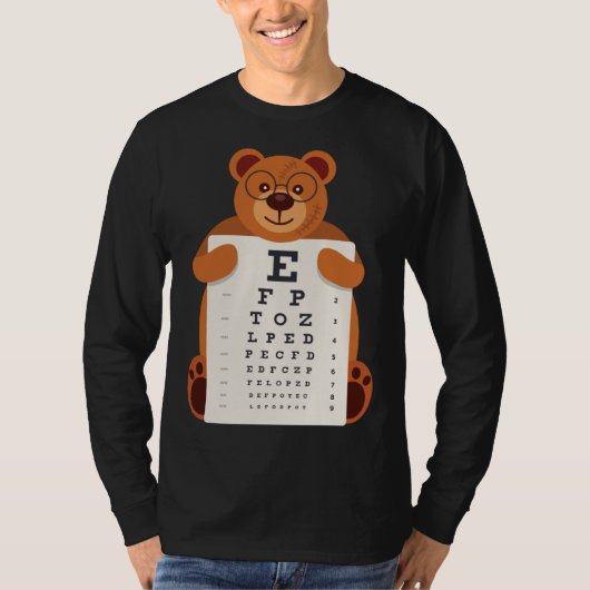 Bears Baby Bear Holding Eye Chart Artistic Opticia T-shirt (Voorkant)