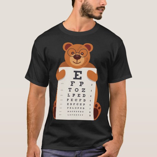Bears Baby Bear Holding Eye Chart Artistic Opticia T-shirt (Voorkant)