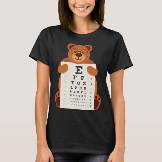 Bears Baby Bear Holding Eye Chart Artistic Opticia T-shirt (Voorkant)