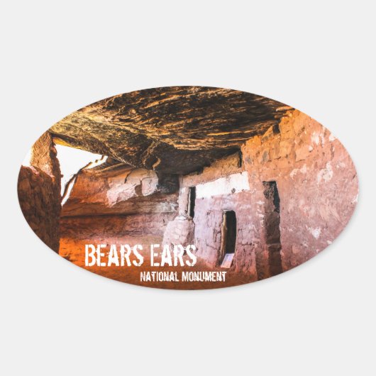 Bears Ears National Monument Ovale Sticker (Voorkant)