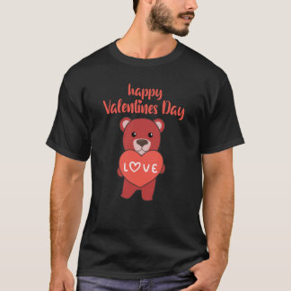 Bears happy Valentine's Day Cute Animals With Hear T-shirt