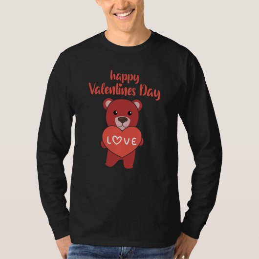 Bears happy Valentine's Day Cute Animals With Hear T-shirt (Voorkant)