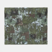 Bears in the Beautiful Woods Fleece Deken (Voorkant (Horizontaal))