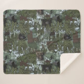 Bears in the Beautiful Woods Sherpa Deken (Voorkant (horizontaal))